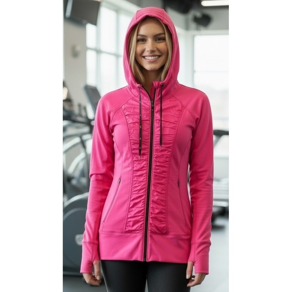 2013 Victoria's Secret Y2K Vintage Sexy Hot Pink Zip Athletic Jacket Medium